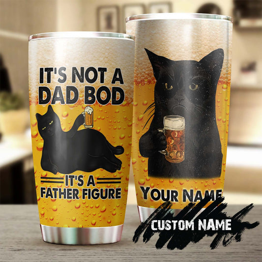 It Is Not A Dad Bod Its A Father Figure Black Cat Tumbler