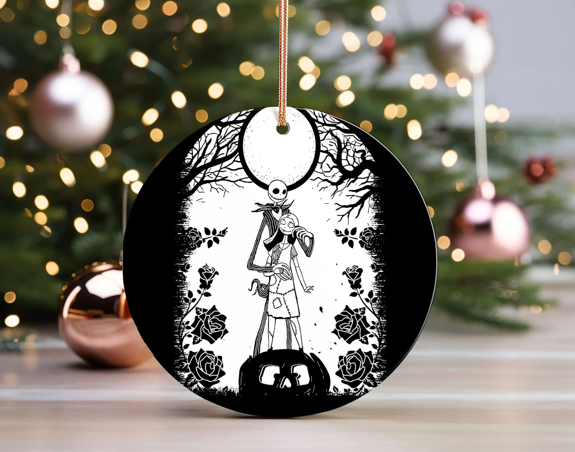Jack and Sally Couple Disney Vacation Gift Ornament