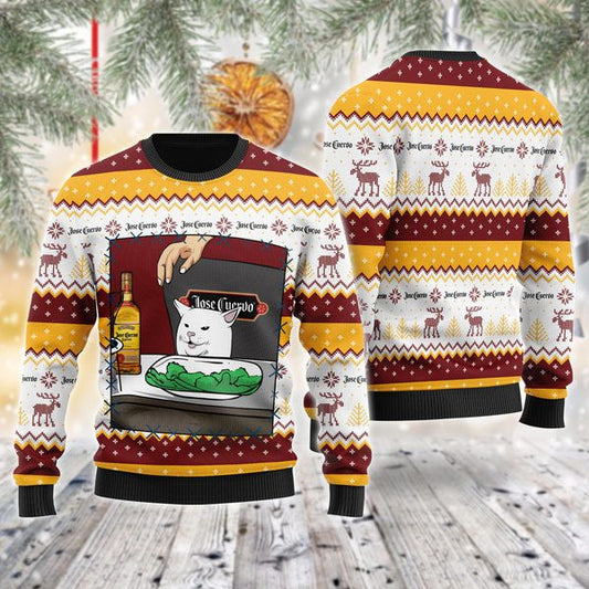 Jose Cuervo Cat Meme Christmas Ugly Sweater