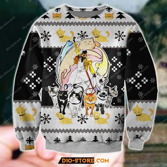 Knitting Pattern 3D Print Freddie Mercury And His Cats Ugly Sweater