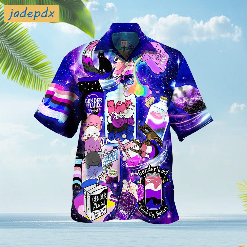 LGBT Gender Fluid And Cute Cats Hawaiian Shirt