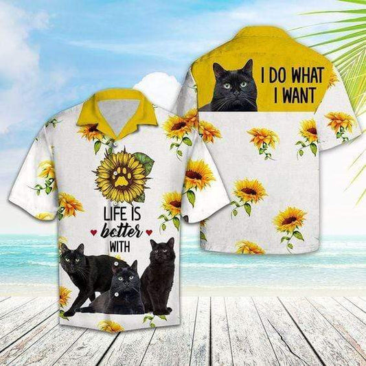 Life Is Better With Cats Unisex Hawaiian Shirt