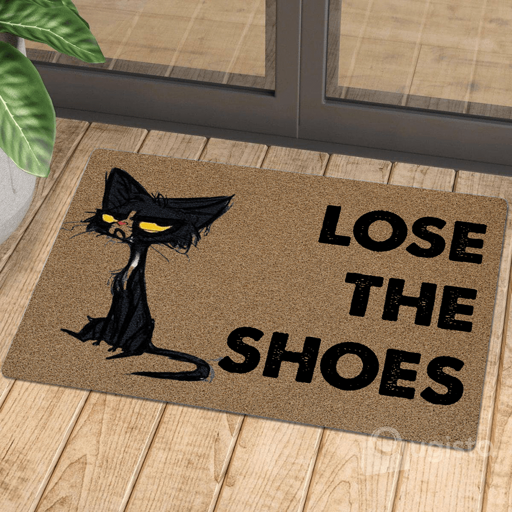 Lose The Shoes Black Cat 01 Doormat