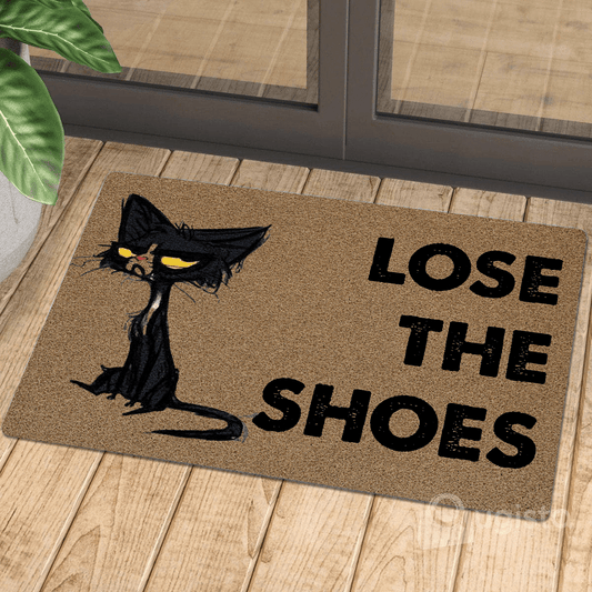 Lose The Shoes Black Cat 01 Doormat