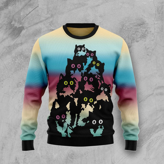 Lovely Black Cat Christmas Ugly Christmas Sweater