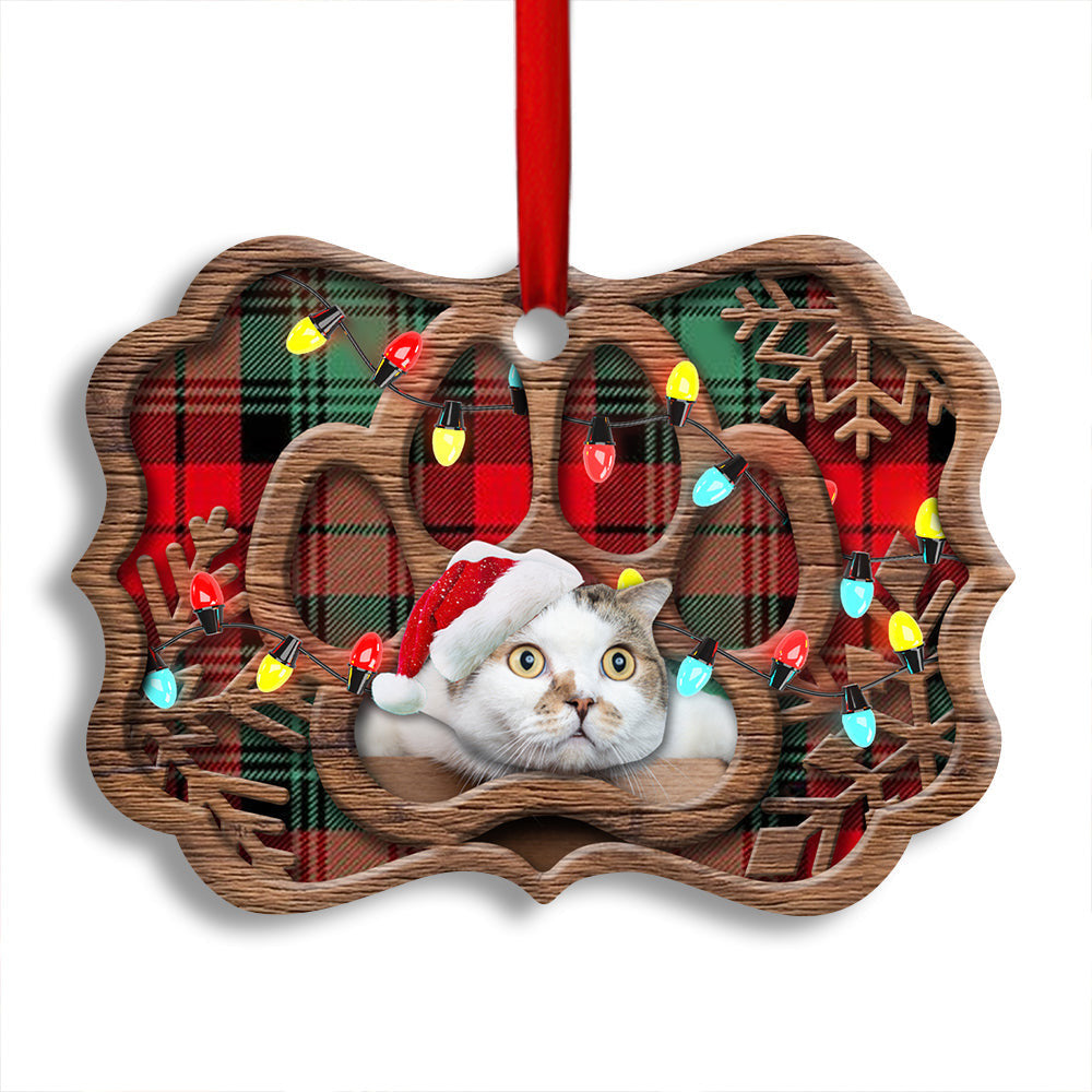 Meowy Xmas Gifts For Cat Lovers Horizontal Ornament