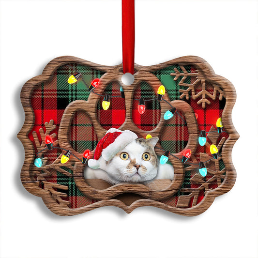 Meowy Xmas Gifts For Cat Lovers Horizontal Ornament