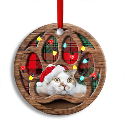 Meowy Xmas Gifts For Cat Lovers Round Christmas Ornament