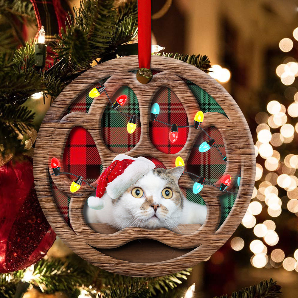 Meowy Xmas Gifts For Cat Lovers Round Christmas Ornament 1