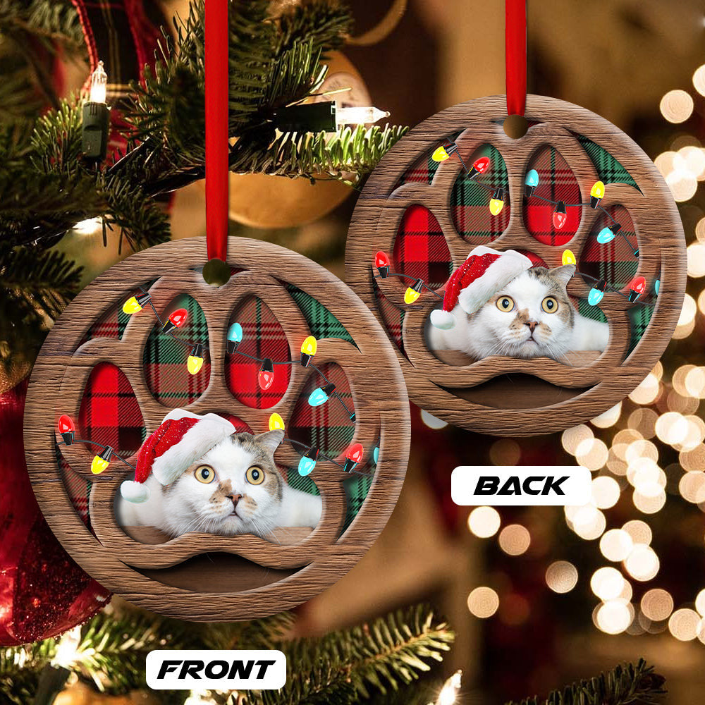Meowy Xmas Gifts For Cat Lovers Round Christmas Ornament 2