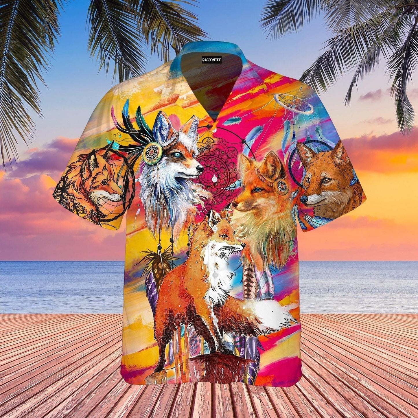 Ms Fox Hunting With Her Dreamcatcher Hawaiian Shirt