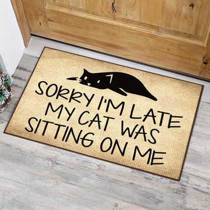 My Cat Was Sitting On Me DoorMat 1