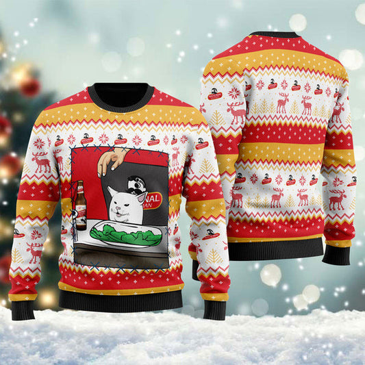 National Bohemian Cat Meme Christmas Ugly Sweater