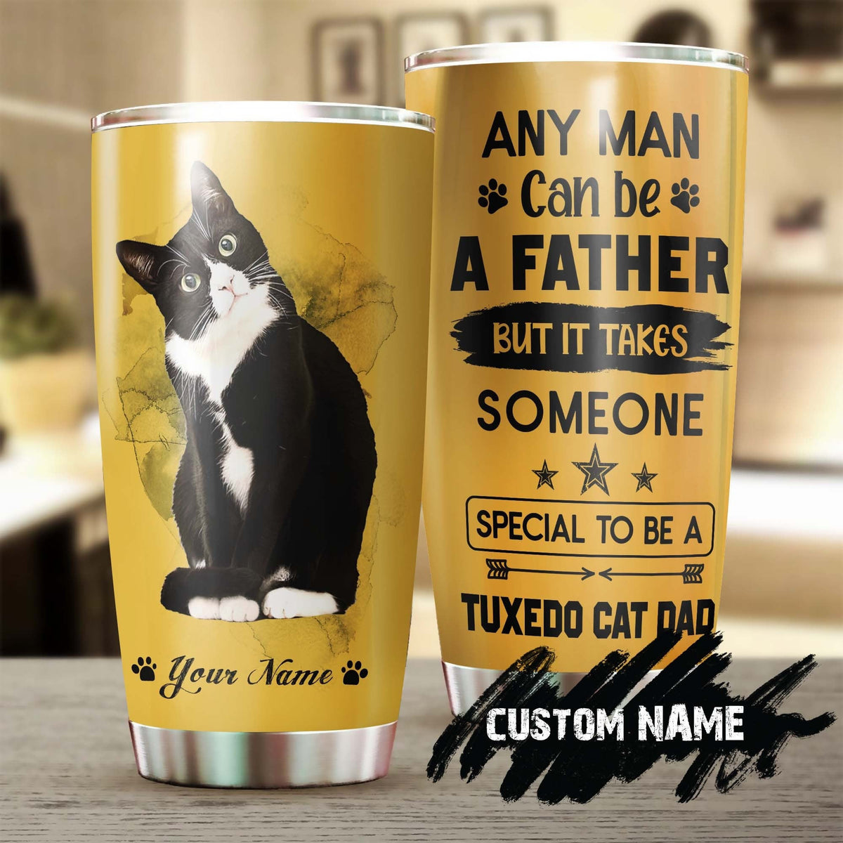 Need Someone Special To Become Tuxedo Cat Dad Personalized Tumbler