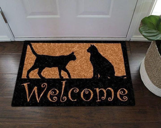 Night Cats Easy Clean Welcome DoorMat