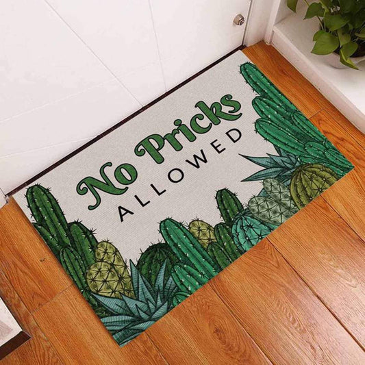 No Pricks Allowed Catus DoorMat