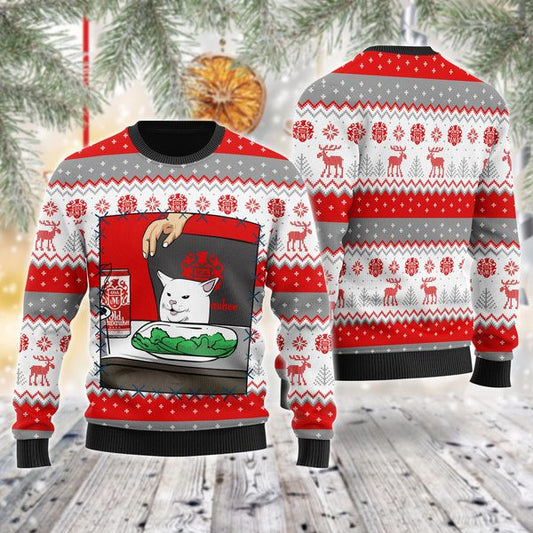 Old Milwaukee Beer Cat Meme Christmas Ugly Sweater