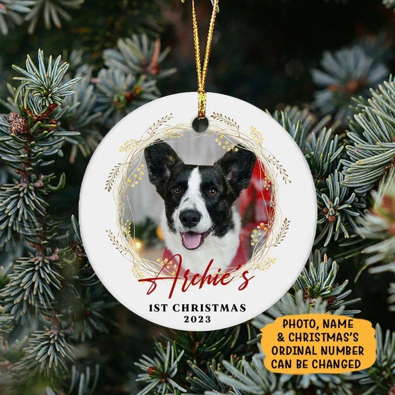 Personalized Pet Photo Ceramic Ornament 1