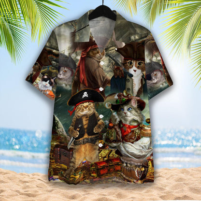 Pirate Captain Cat Hawaiian Shirt