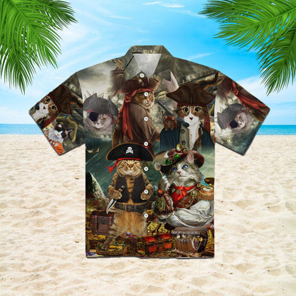 Pirate Captain Cat Hawaiian Shirt 1