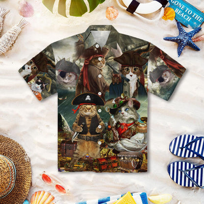 Pirate Captain Cat Hawaiian Shirt 2