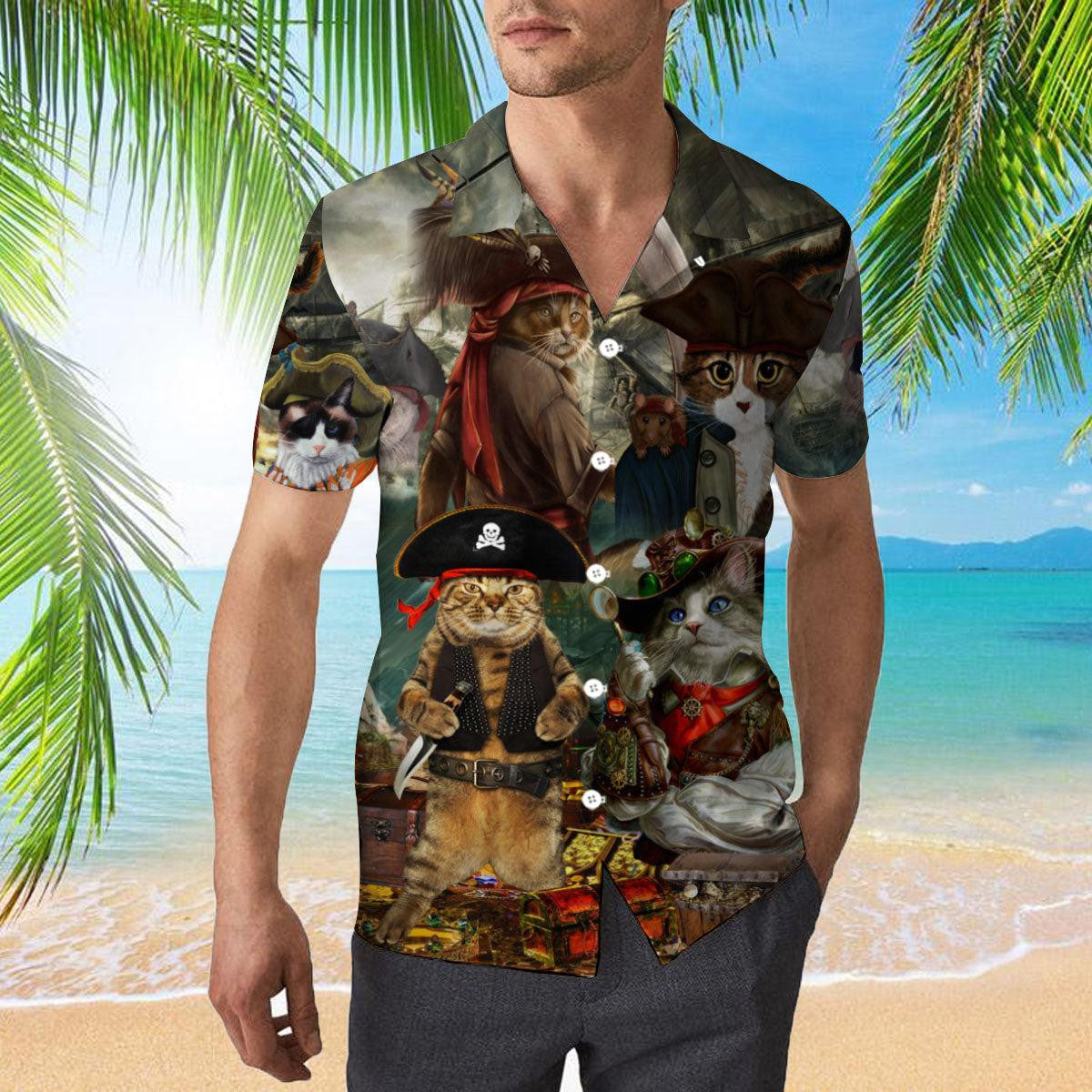Pirate Captain Cat Hawaiian Shirt 3
