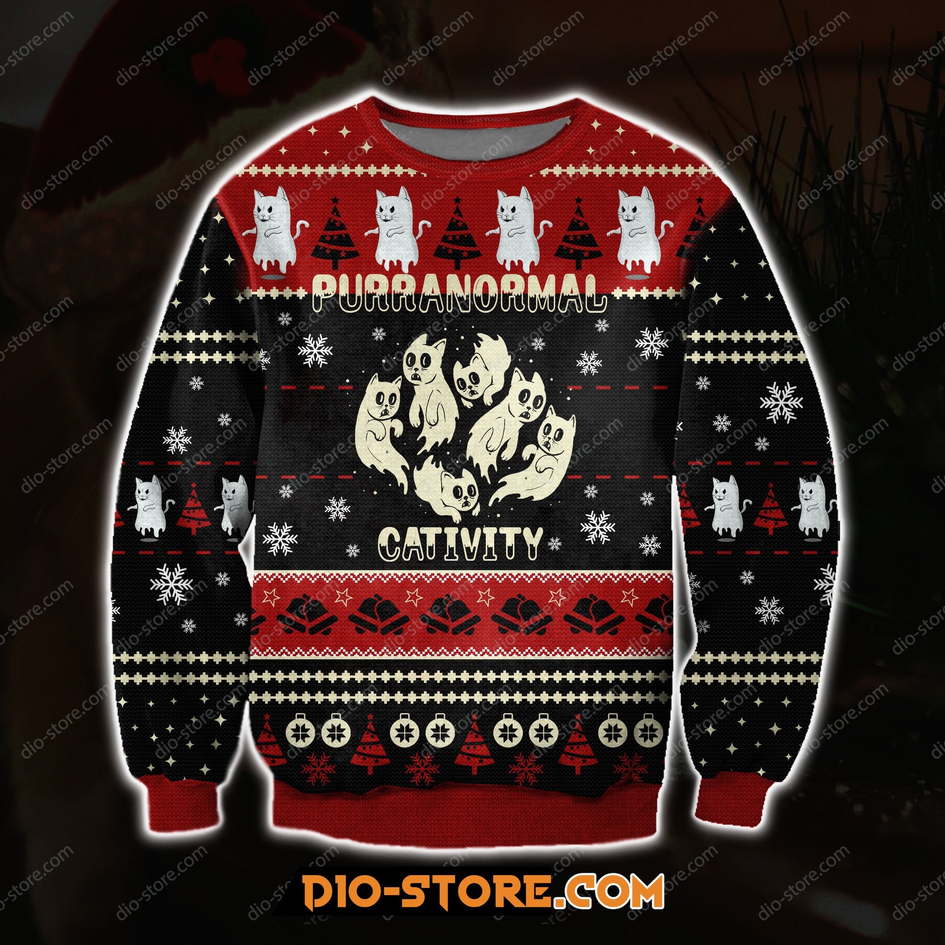Purranormal Cativity 3D All Over Print Ugly Christmas Sweater