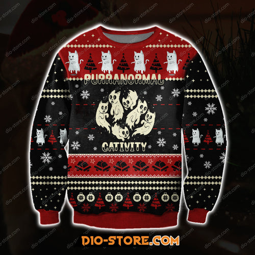 Purranormal Cativity 3D All Over Print Ugly Christmas Sweater