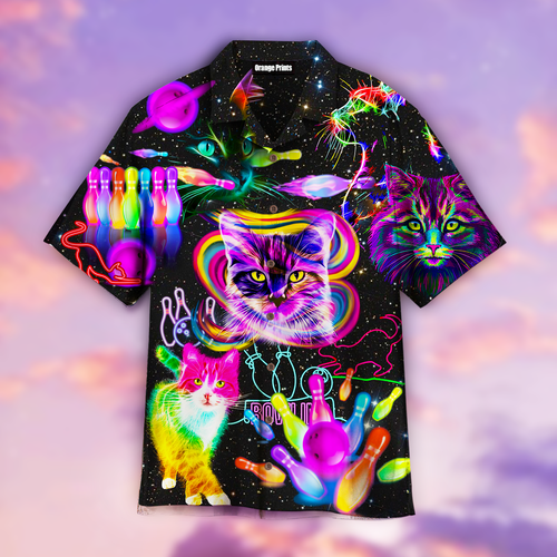 Rolling With My Homies Cats Bowling Hawaiian Shirt