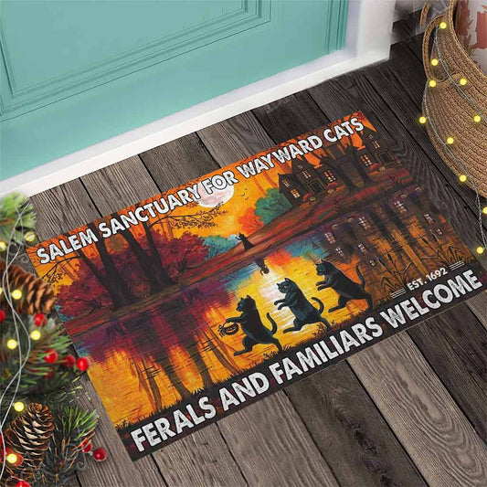 Salem Sanctuary For Wayward Black Cat DoorMat