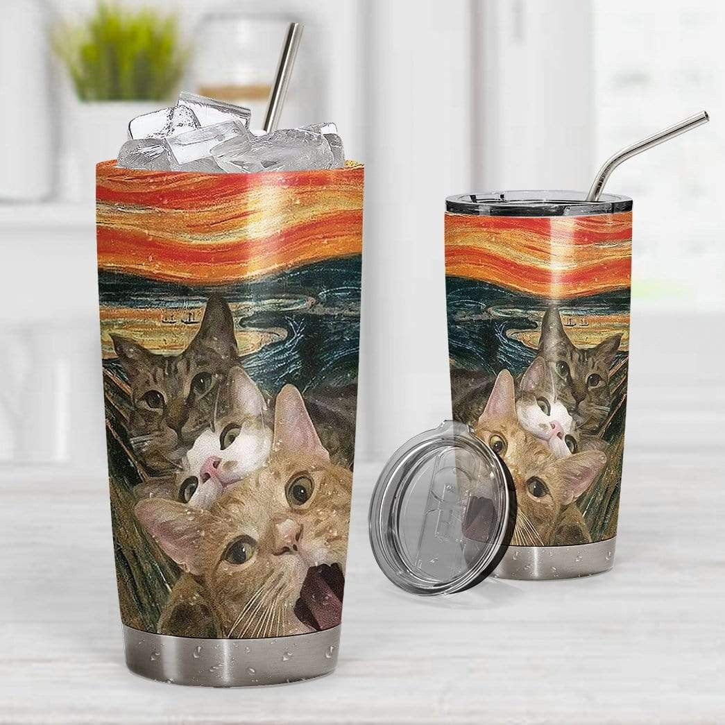Selfie Scary Cats Stainless Steel Tumbler