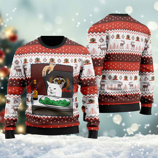 Shiner Bock Beer Cat Meme Christmas Ugly Sweater