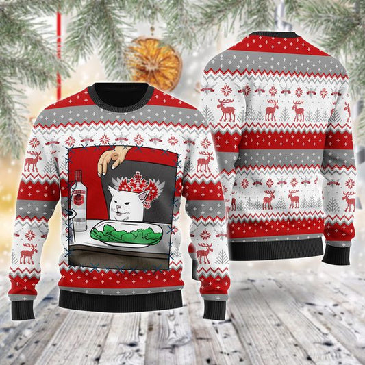 Smirnoff Vodka Cat Meme Christmas Ugly Sweater