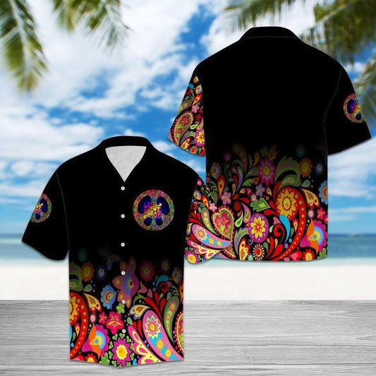 Summer Vacation Blue Brown Hawaiian Shirt