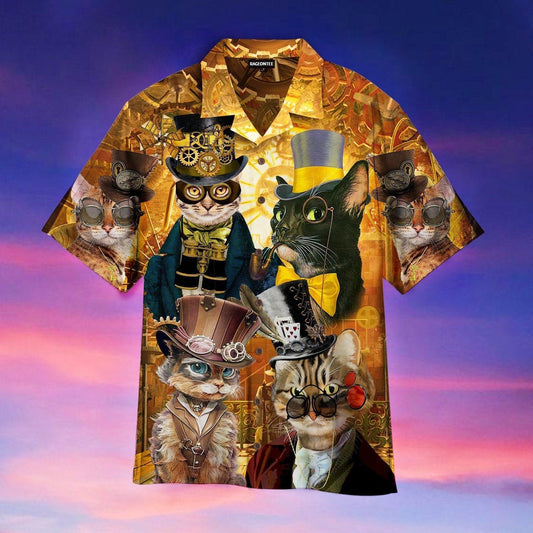 The Royal Steampunk Cat Hawaiian Shirt