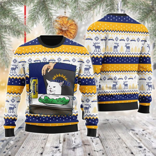 Twisted Tea Cat Meme Christmas Ugly Sweater