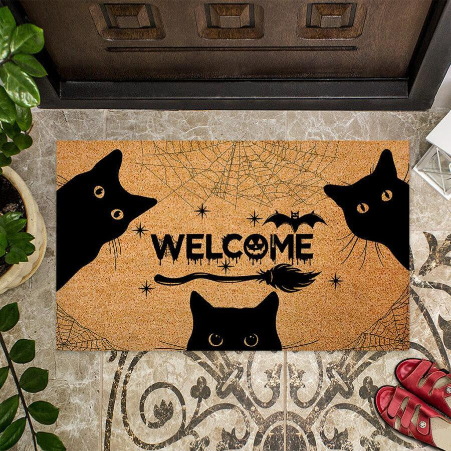 Welcome Black Cat Easy Clean Welcome DoorMat 2