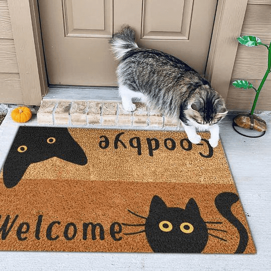 Welcome Goodbye Cats DoorMat