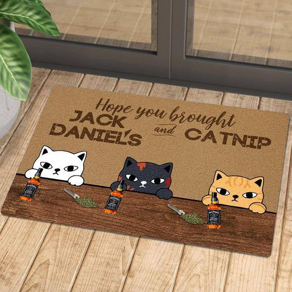Welcome to Wine and Cats Club DoorMat