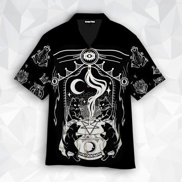Wicca Witchcraft Gothic Cats Hawaiian Shirt