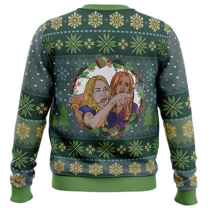 Woman Yelling at Cat Parody Ugly Christmas Sweater 1