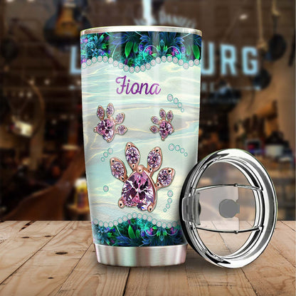 World Best Cat Mom Cat Pawjewelry Style Personalized Tumbler 1